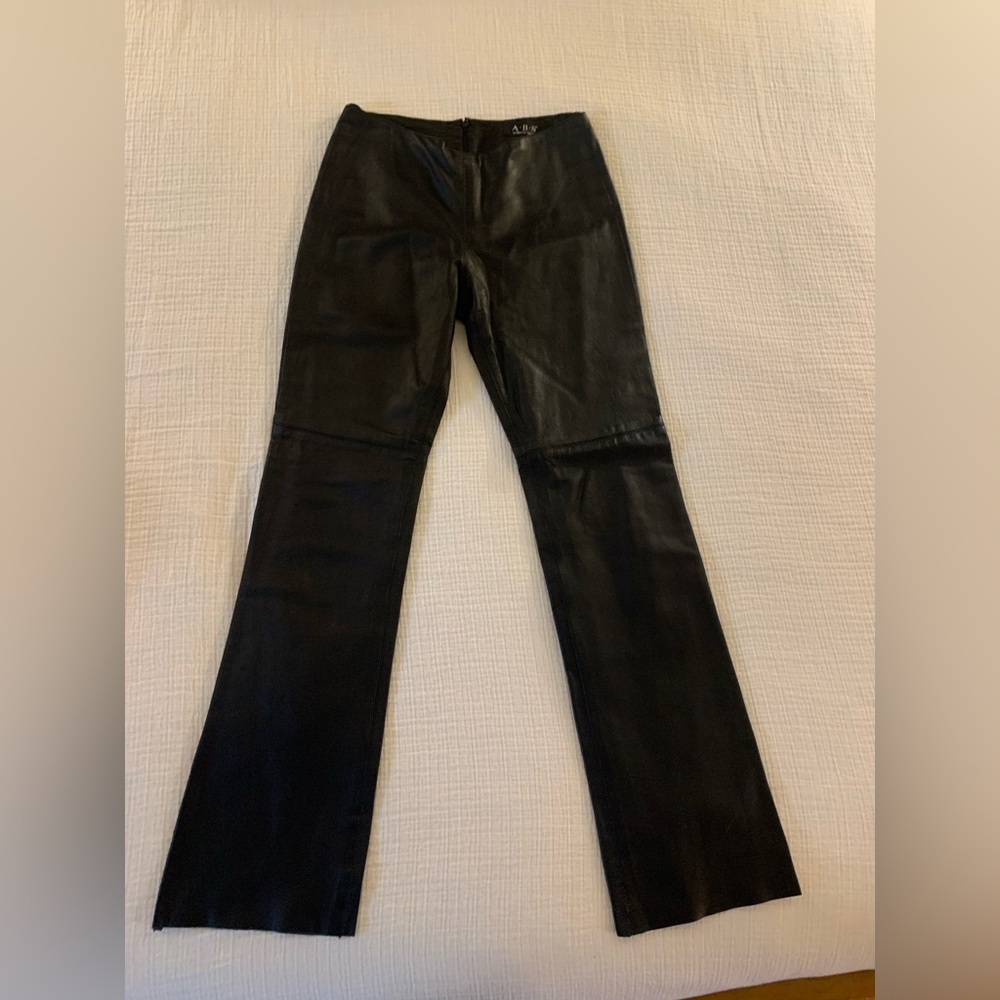 Allen B. By Allen Schwartz Black Leather Pants